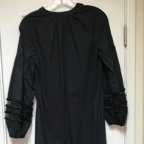 Who What Wear blk cotton dress w/ openwork sleeves - Picture 2 of 8